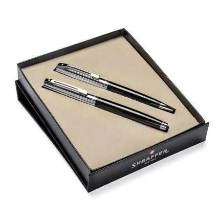 Sheaffer 300 Ballpoint Pen & Fountain Pen Gift Set - Gloss Black & Chrome